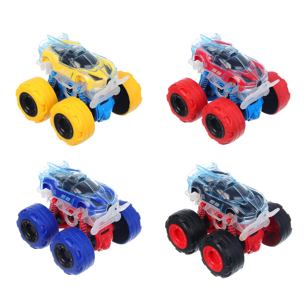 ИГРОЛЕНД Машина "Супертрюк", инерция, свет, вращение, 3хLR44, ABS, TPR, 10х8х9см, 4 дизайна - #2