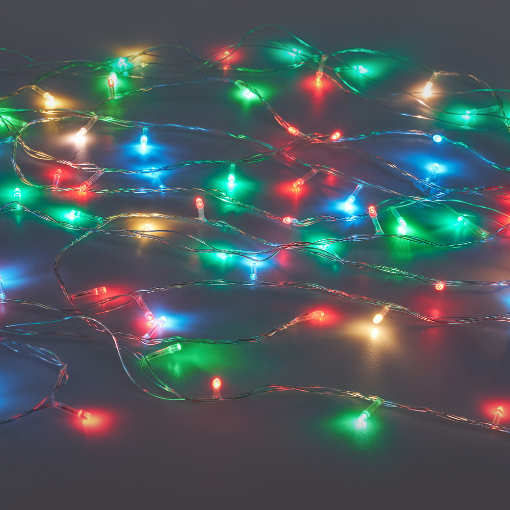 СНОУ БУМ Гирлянда эл. вьюн 9м, 100 LED, мультицвет, 8 реж, ПВХ прозрачный, 220В - #5