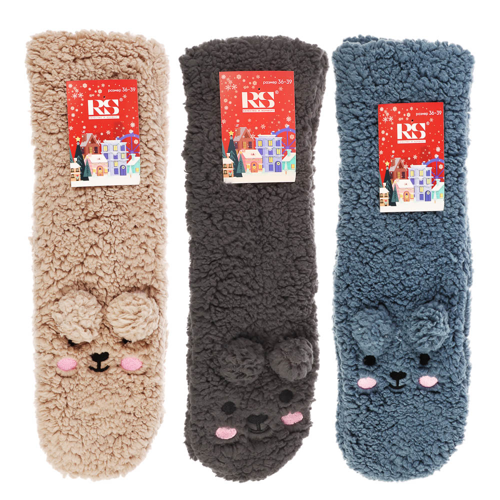 Носки женские домашние высокие "Хюгге", тм RS, 100% полиэстер, р. 36-39, RST1,2 - #6