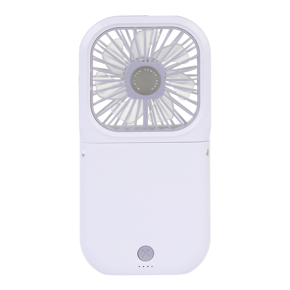 Вентилятор ручной складной с пауэрбэнком тм LEBEN 3.7в/1200мАч, USB-кабель, белый - #3