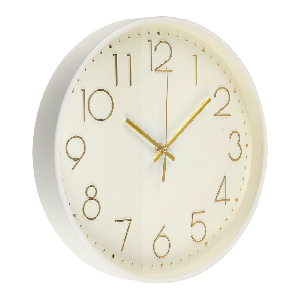 Часы настенные круг d=30см, корпус белый+золото, "Классика", арт.3017-001 - #2