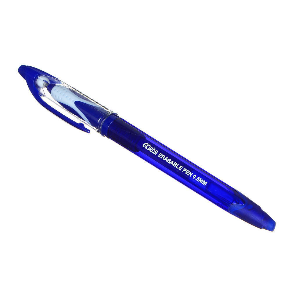 Ручка гелевая "пиши - стирай" синяя "Альфа", 2х-слойный прорезин. держатель, 0,5мм, пластик - #2