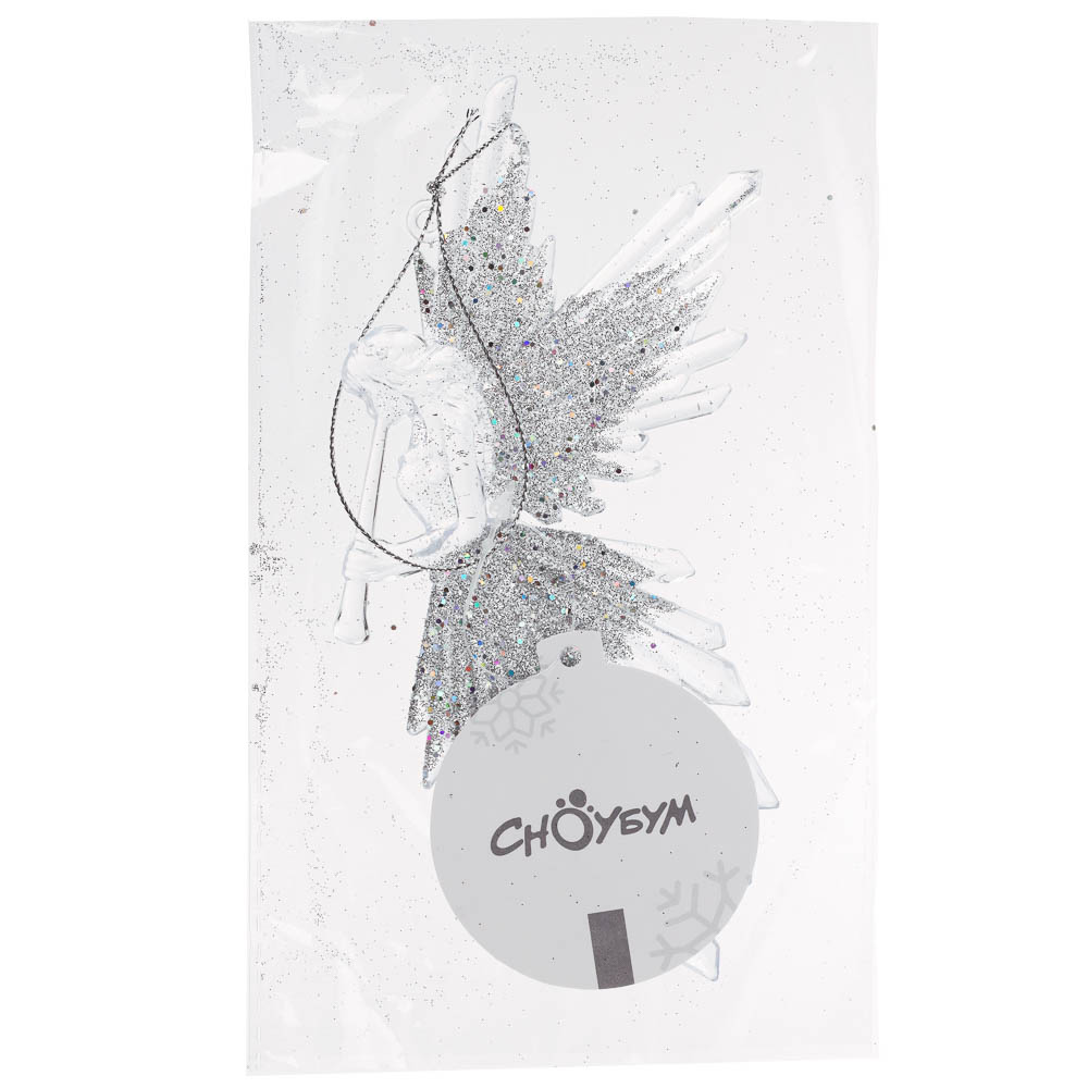 СНОУ БУМ Подвеска декоративная "Ангел", 17х11.5 см, акрил, глиттер - #4