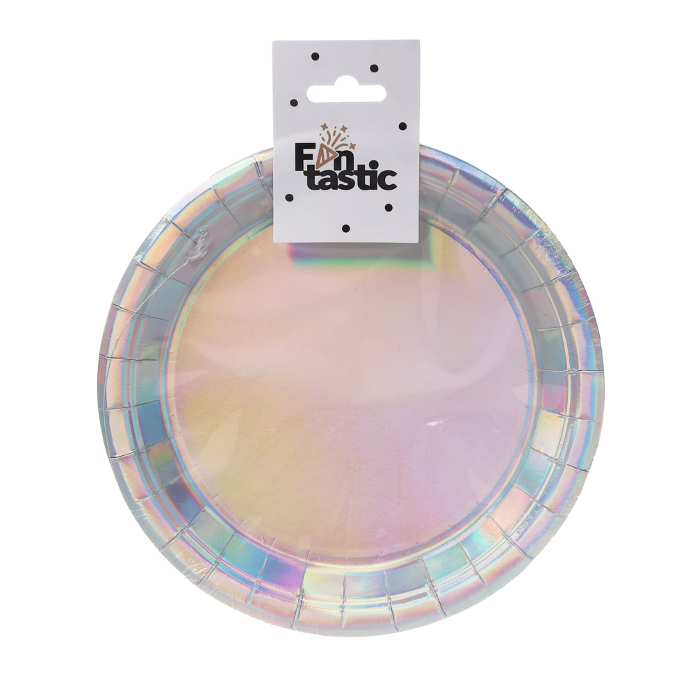Fntastic Набор тарелок одноразовых, 6 шт, 18 см, голография, бумага - #4