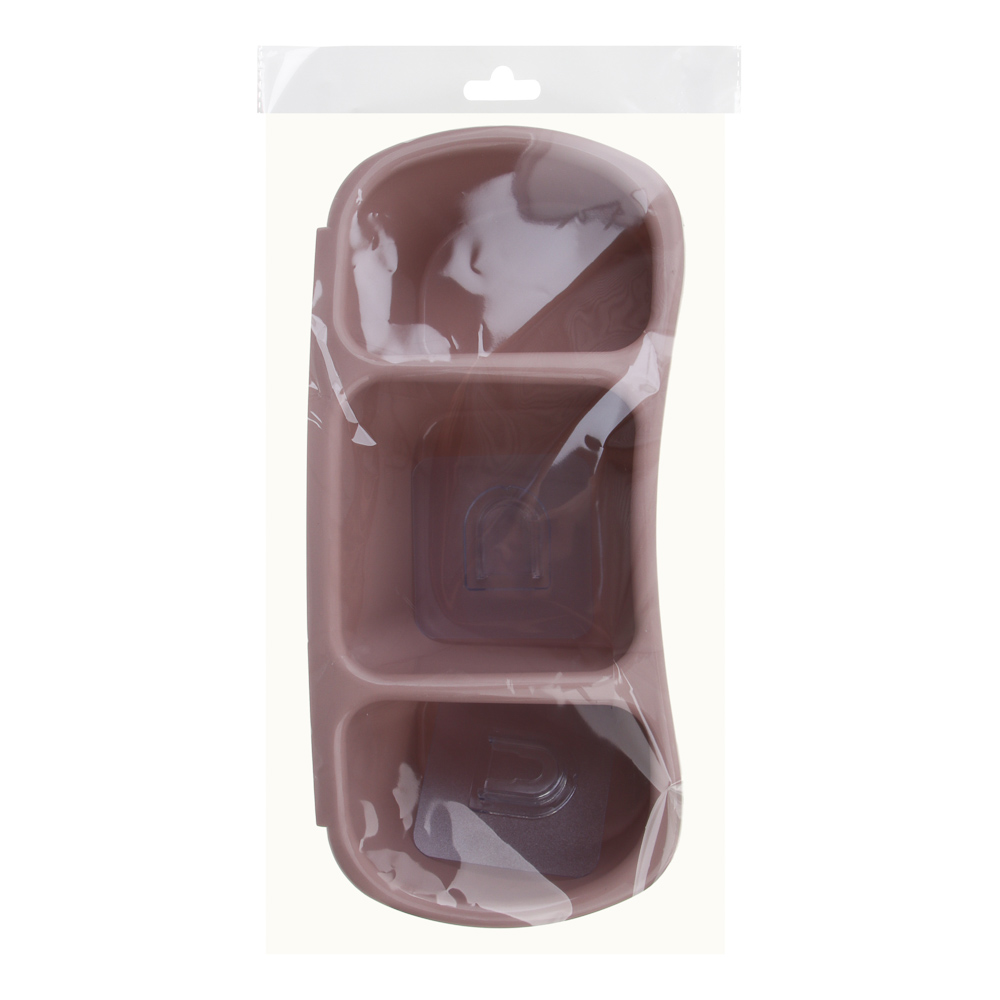 VETTA Classic Полка настенная, три отделения, пластик, 28x12,5x8,5 см, пудровый - #6