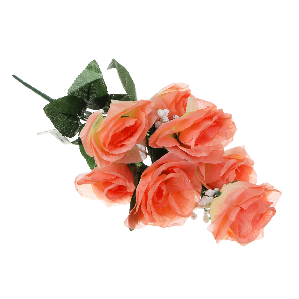 LADECOR Букет искусственных цветов в виде раскрытых роз с гипсофилами, 36-43 см, 6 цветов - #2