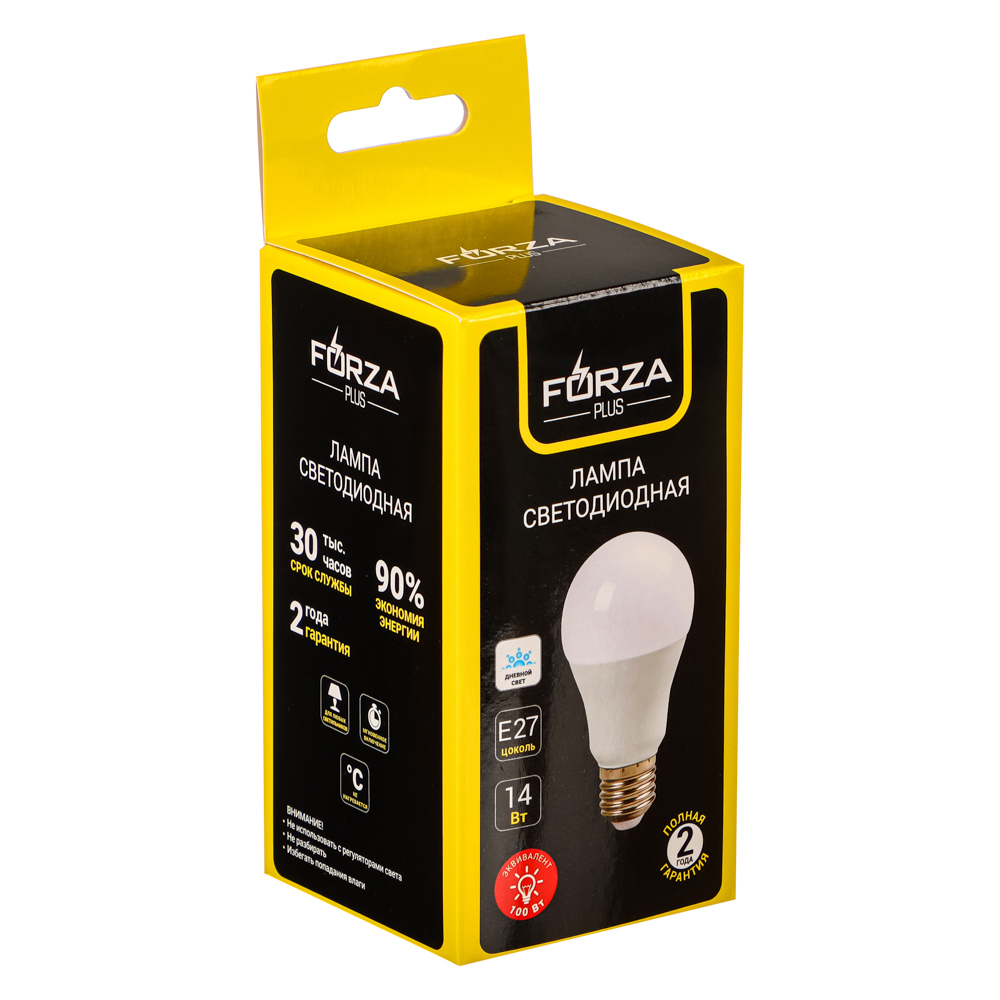 Лампа светодиодная FORZA A60, 14W, E27, 1250lm, 4000К - #2