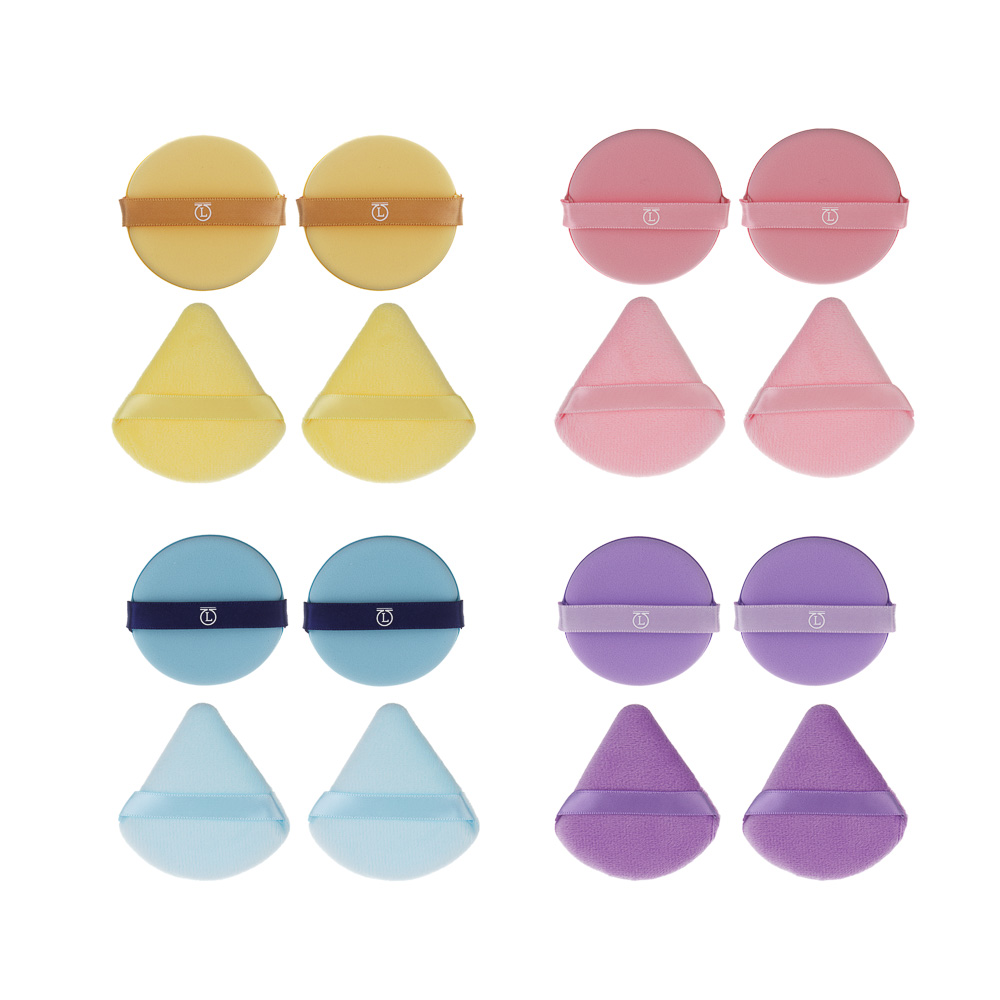 Набор для визажа (пуховка 6,5x7x0,7см, 2 шт., спонжи d5,5см 2 шт)в футляре тм ЮL, п/э, ПУ, 4 цвета - #1