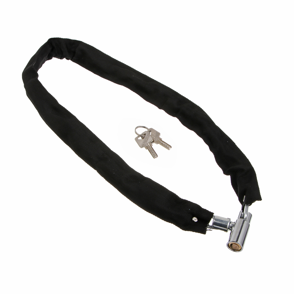 Замок велосипедный тм BY SPORT, цепь, 100х5см, металл, черный - #1