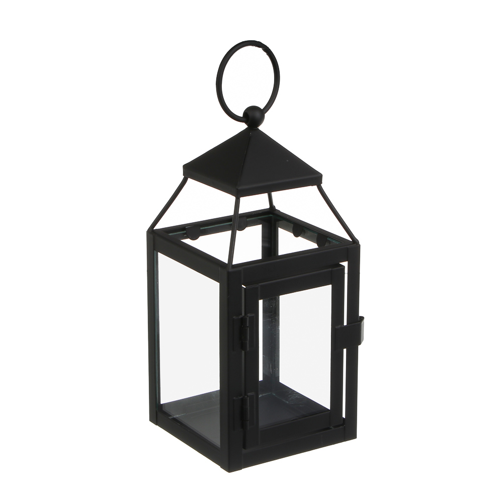 Подсвечник в виде фонарика, 8x8x18 см, металл, стекло - #1