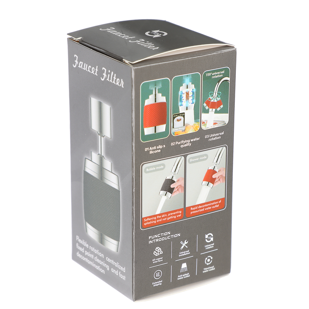 Аэратор-насадка для смесителя с фильтром, 2 режима, хром/белый - #6