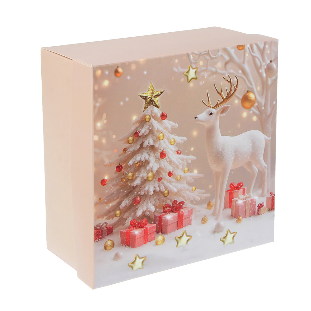 Коробка складная, 19,5x19,5x9,5см, бумага, арт.2, 4 дизайна - #6