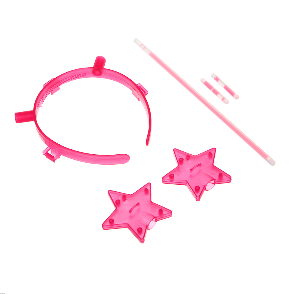 СНОУ БУМ Ободок неоновый со звездами, диаметр ободка 12 см, пластик - #2