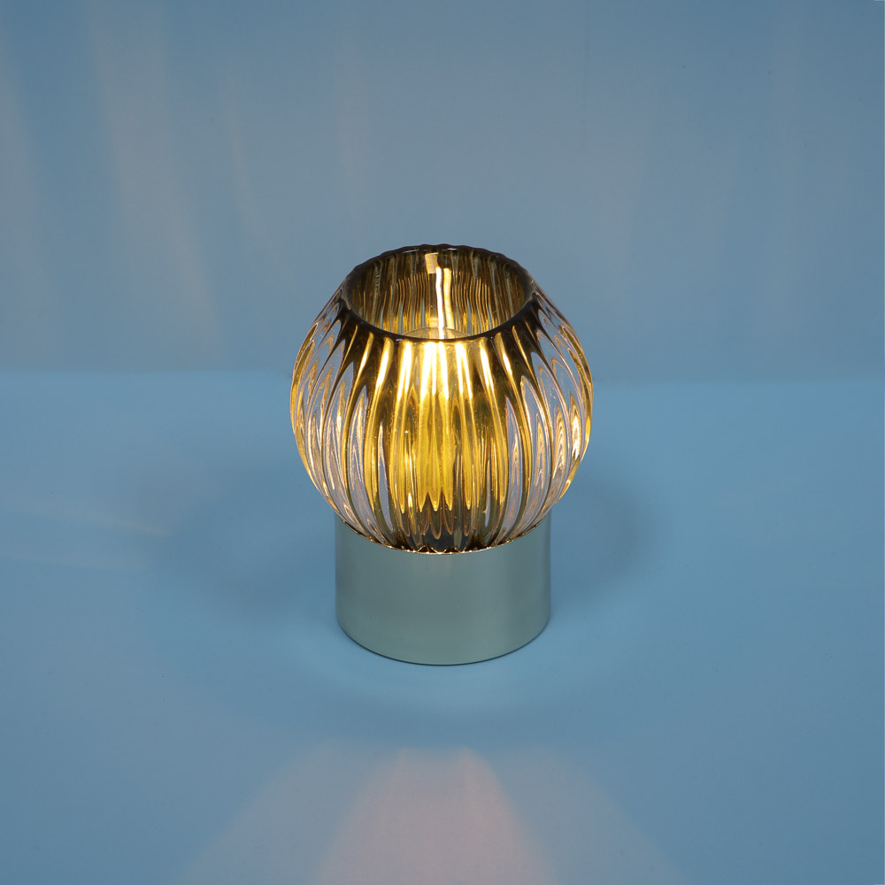 Светильник LED, 9.4х9.4х11 см, металл, стекло, 2xААА - #5