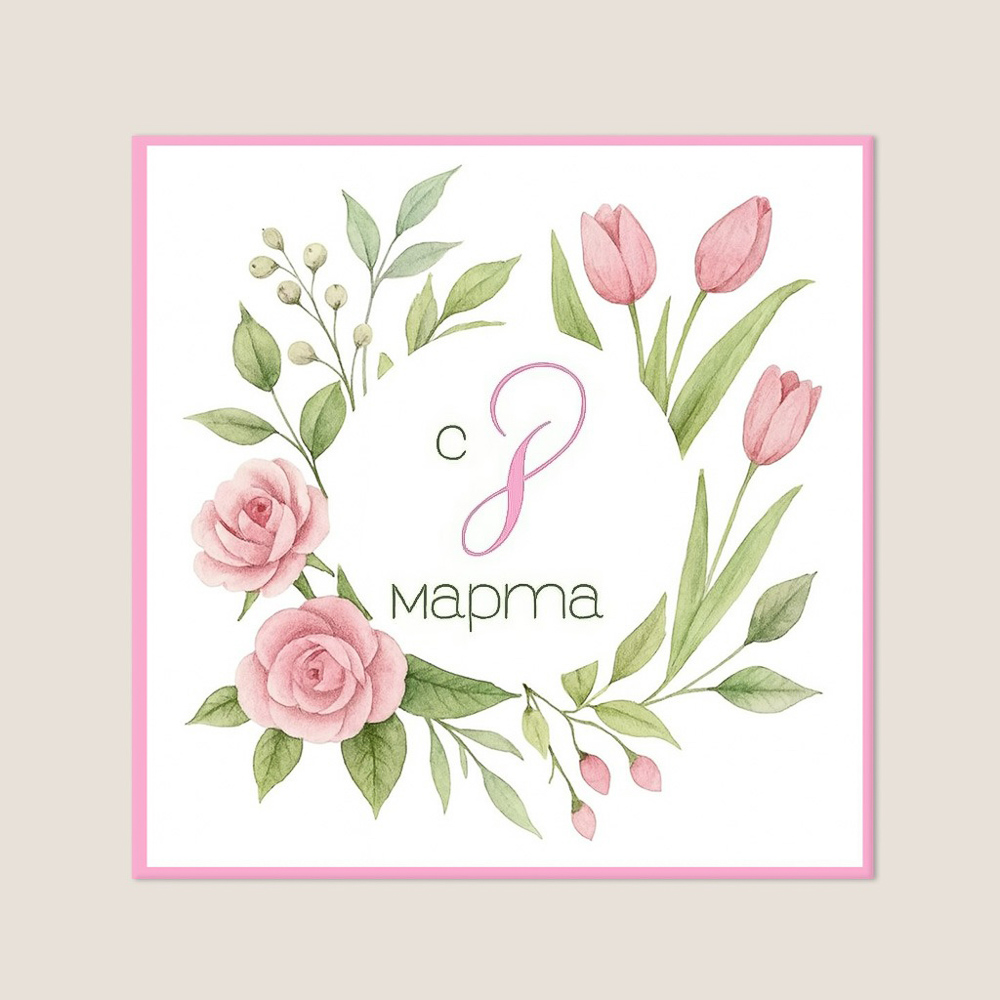 PROVANCE Ботаника Салфетка 8 марта 28х28см, 100% полиэстер, 6 дизайнов - #6