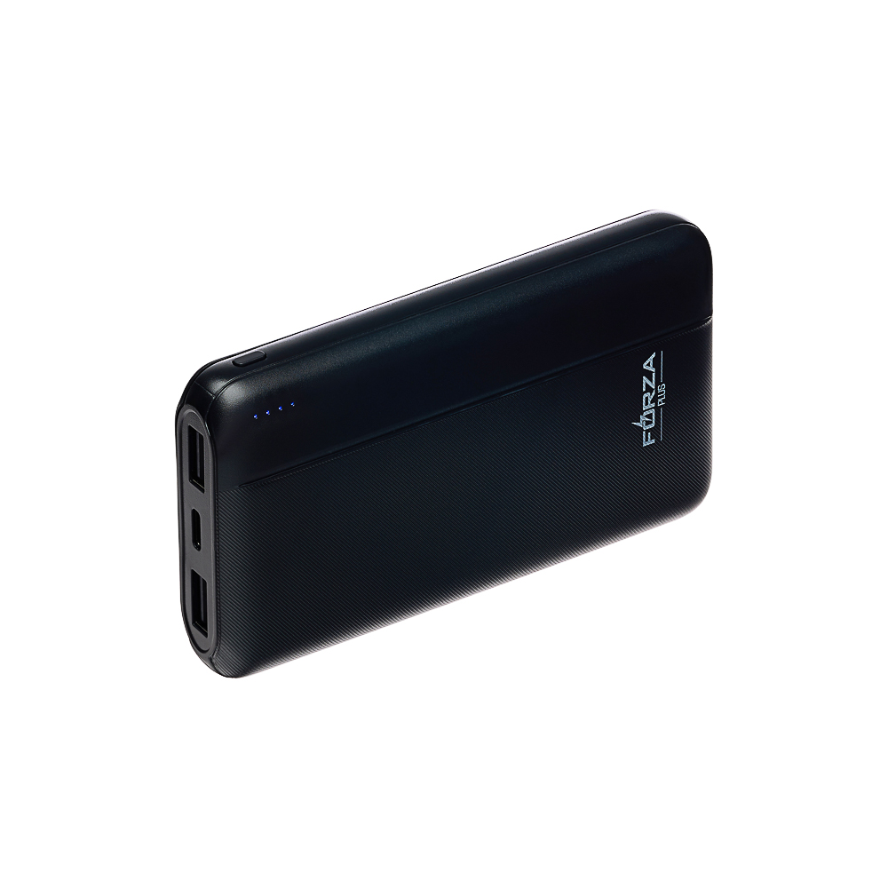 FORZA Аккумулятор мобильный, 10000мАч, 2xUSB-A, 1xUSB-C, 1xMicro-USB, ребристый, 10W, черный - #8