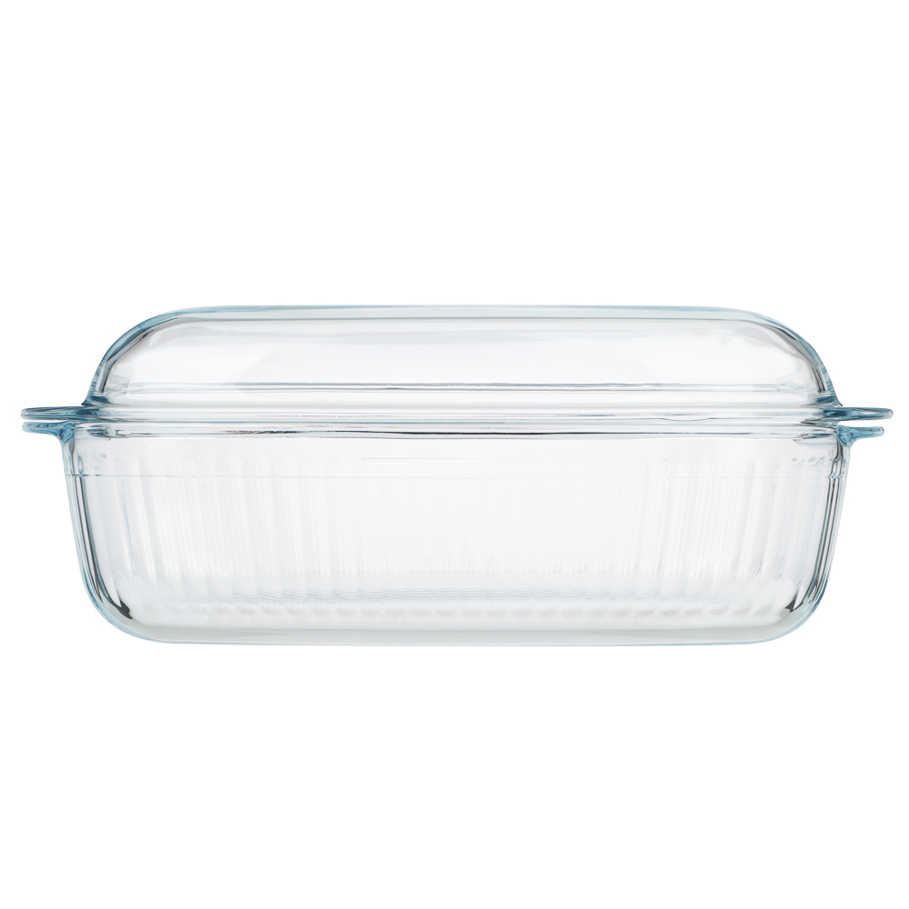 SATOSHI Утятница жаропрочная, рельеф, стекло, 37х22х9см, 4.5л - #3