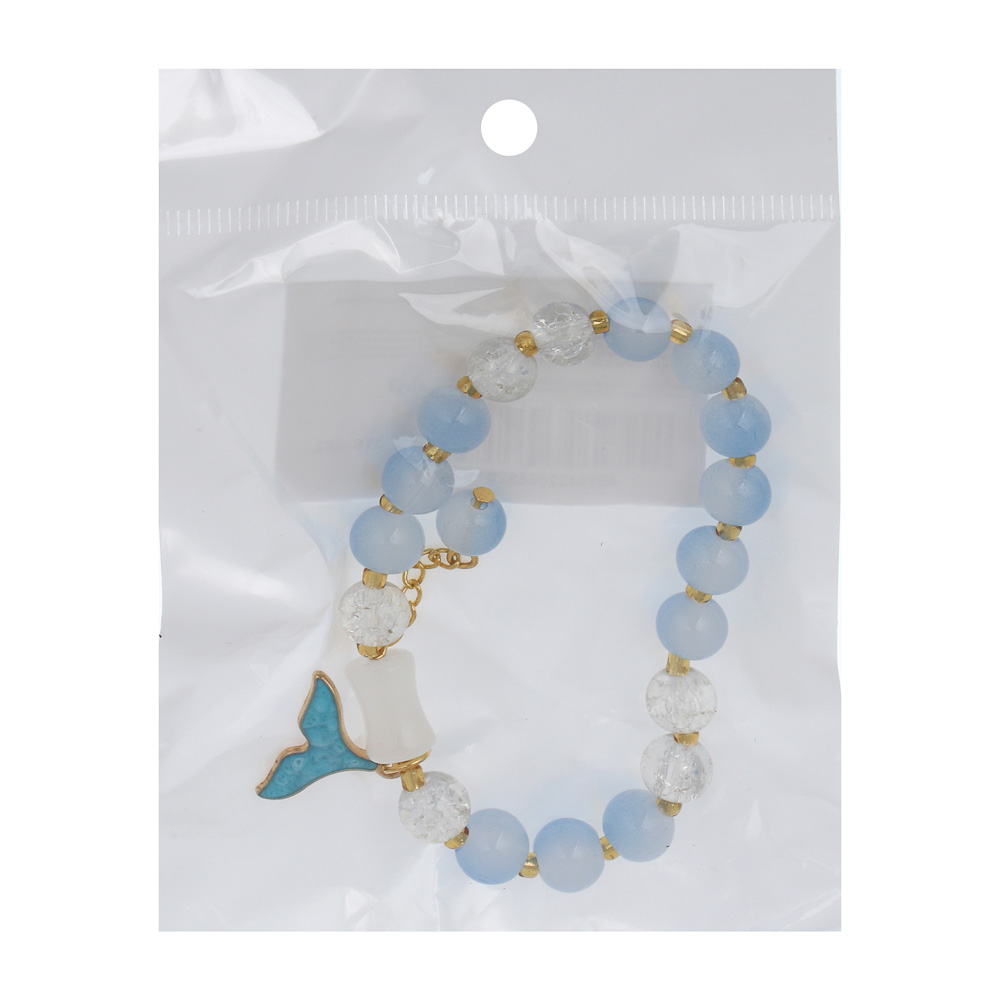 ЮНИLOOK Браслет с декором, d7см, d бусин 0,8мм, 6 цветов, стекло, #5 - #5