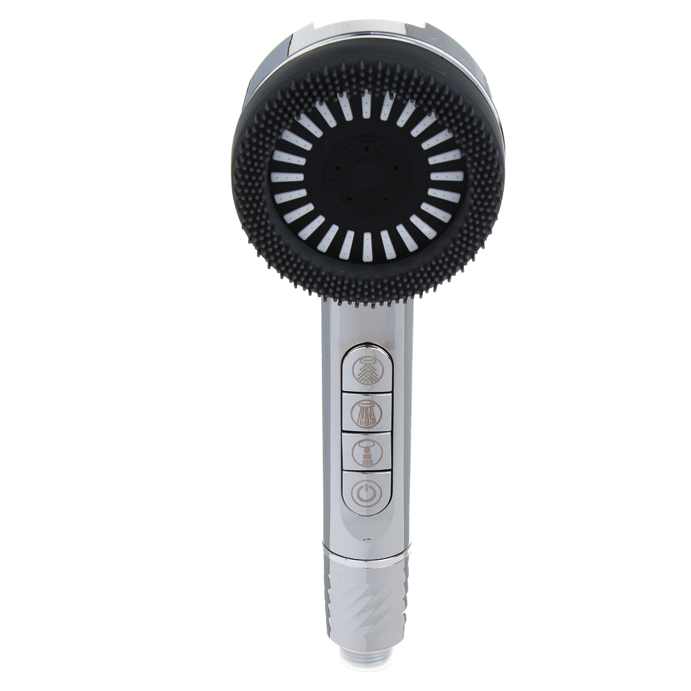 RAIN Лейка для душа, 4 режима, с массажными мягкими щеточками, фильтр, кнопка стоп, 90мм, хром - #2
