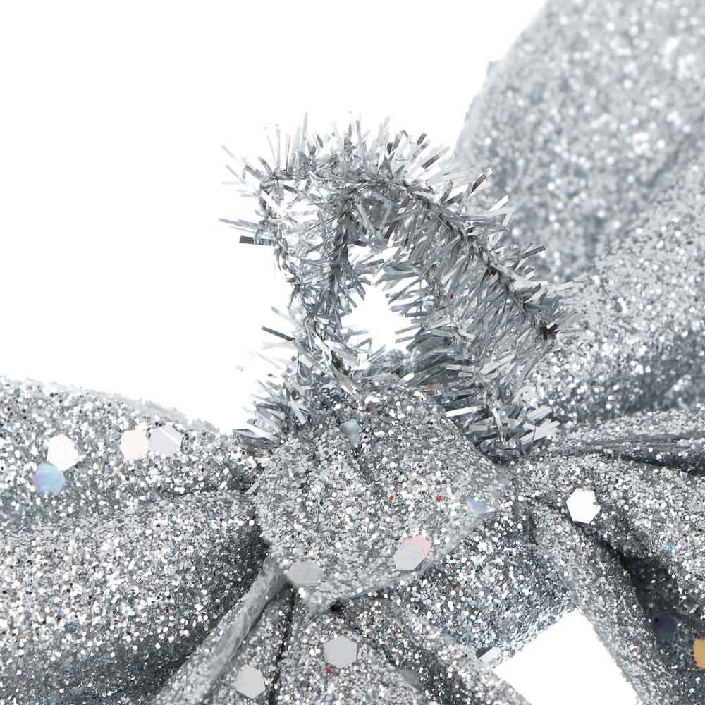 СНОУ БУМ Набор бантов 11,5х13 см, 2 шт, полиэстер, серебро - #6