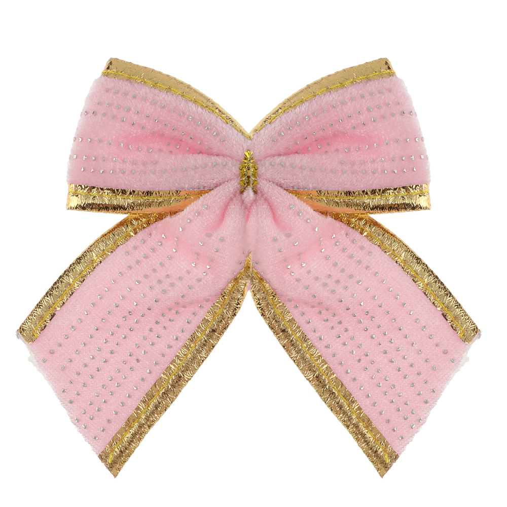 СНОУ БУМ Набор бантов 10x12 см, 4 шт, полиэстер, розовый - #2