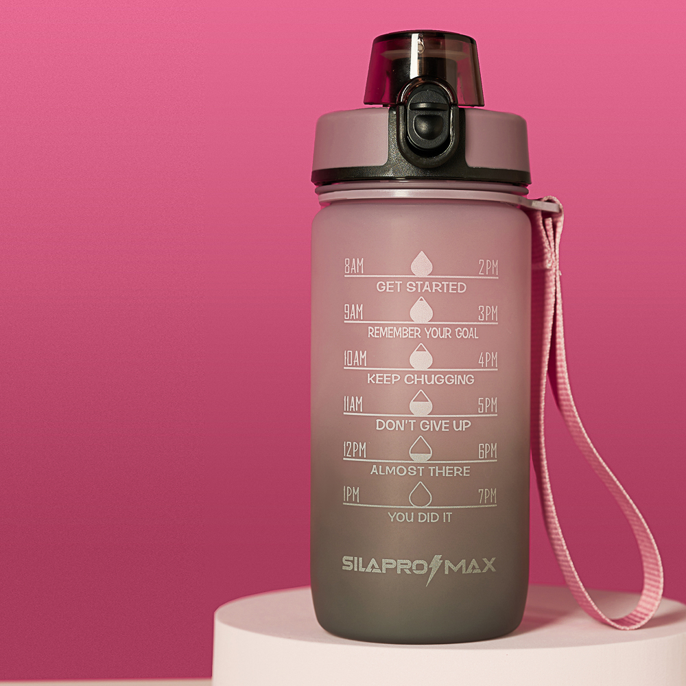 SILAPRO MAX Бутылка спортивная с замком, ULTIMATE GREY -ELDERBERRY, 550мл, РС - #11
