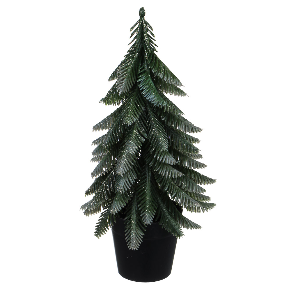 СНОУ БУМ Елочка литая 100% РЕ, в горшке, с позолотой, 28 см, 26-67 - #1