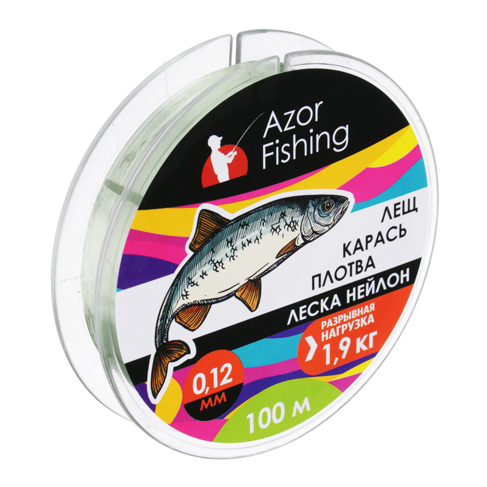 Леска AZOR FISHING "Карась, Плотва" нейлон, 100м, 0,28мм, зеленая, разрывная нагрузка 9,0 кг - #1