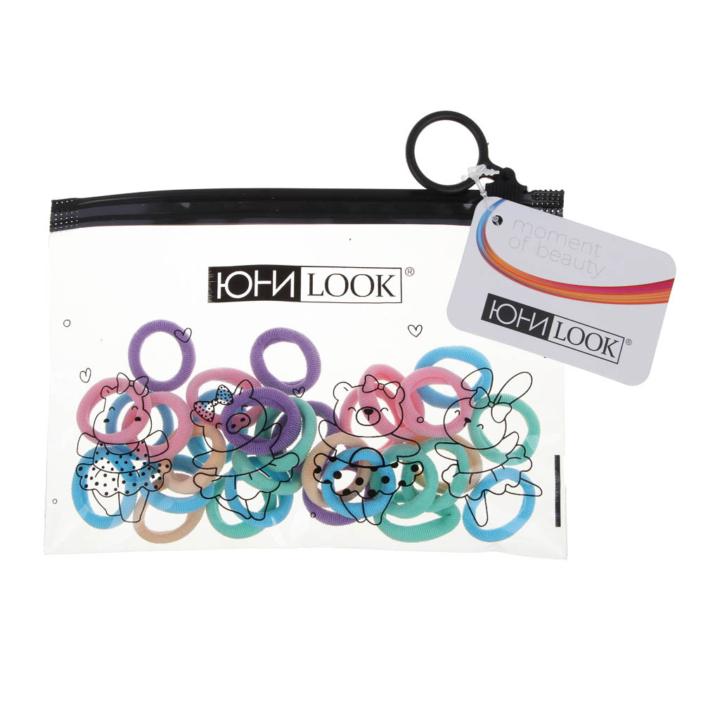 Резинки для волос ЮНИLOOK 40шт, d2см, полиэстер, 5 цветов, ACS-89 - #5