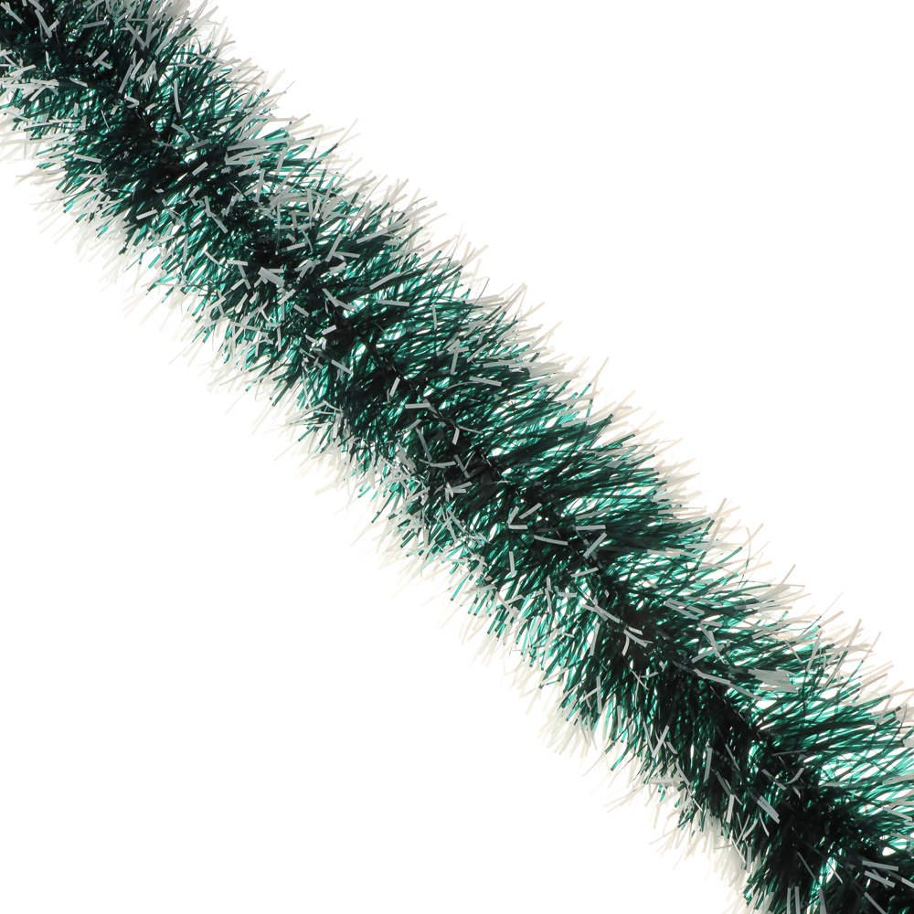 СНОУ БУМ Мишура 9x200см, ПЭТ, зеленая с белым, 26-324 - #1