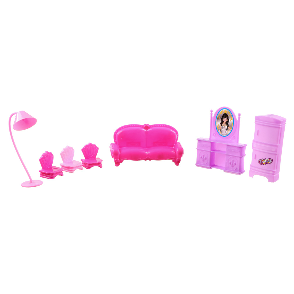 ИГРОЛЕНД Набор игровой "Минимир", мебель для куклы, пластик PP, PVC, полиэстер, 21х28х3см, 10 диз - #5