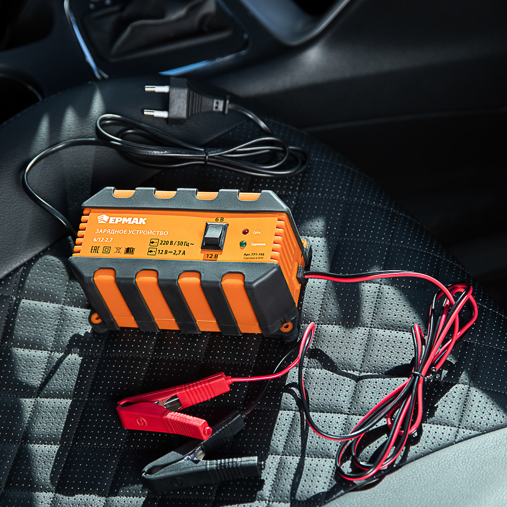 ЕРМАК Зарядное устройство импульсное, автомат, 2.7 A, 6В/12В, пластик корпус - #8