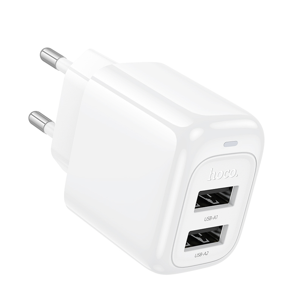 hoco. Зарядное устройство модель CS51A, 2хUSB-A 12W, цвет: белый - #5
