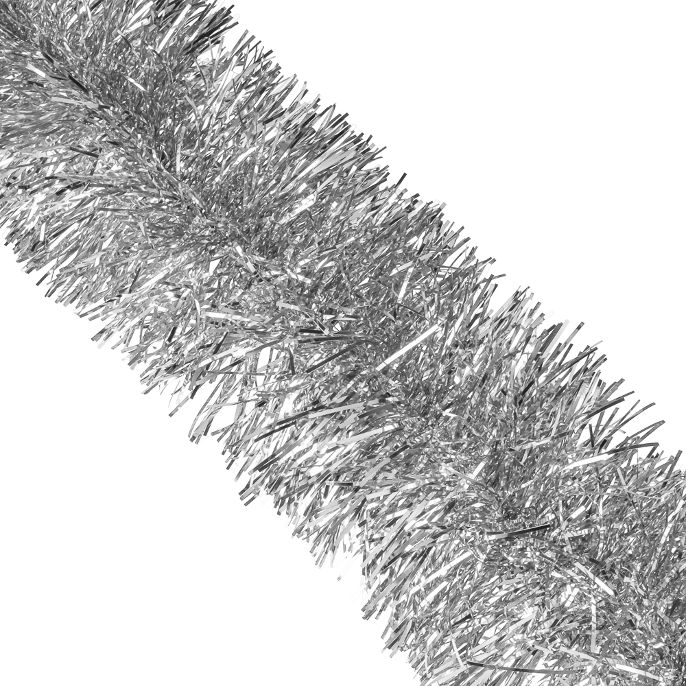 СНОУ БУМ Мишура Норка 9x200см, ПЭТ, серебро - #1