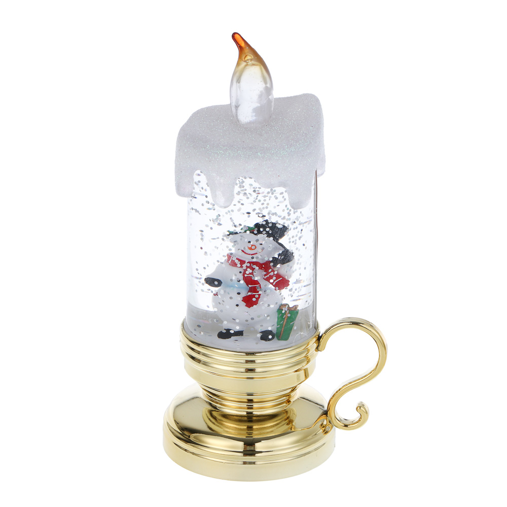 СНОУ БУМ Светильник декор. LED в виде свечи со снегом, 8х6,5x16см, PC,ABS, вода, 3хAG13, 1реж.,3диз. - #2