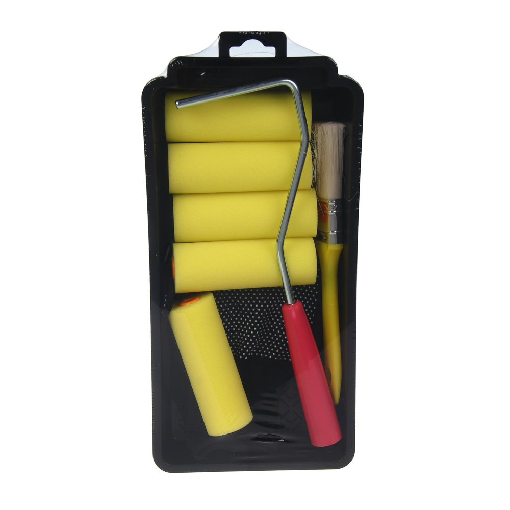 ЕРМАК Набор для малярных работ №4: валик в сборе,ролики запасные,кисть,перчатки,ванночка - #14