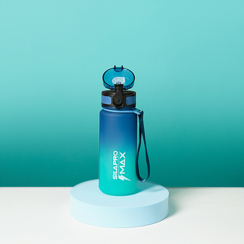 SILAPRO MAX Бутылка спортивная с замком, бирюзовая, 500мл, РС, РР - #18