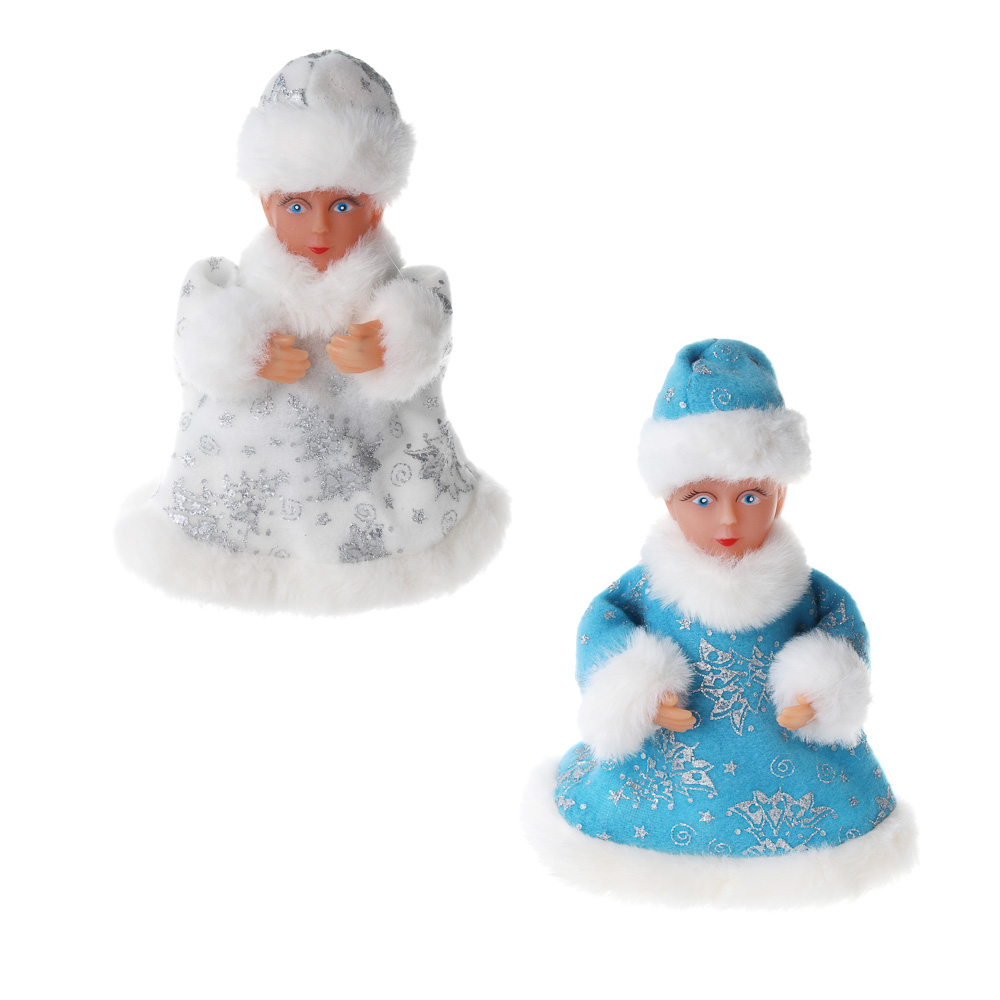 Снегурочка музыкальная тм СНОУ БУМ, 19 см, пластик, полиэстер, 2хАА, 2 дизайна - #1