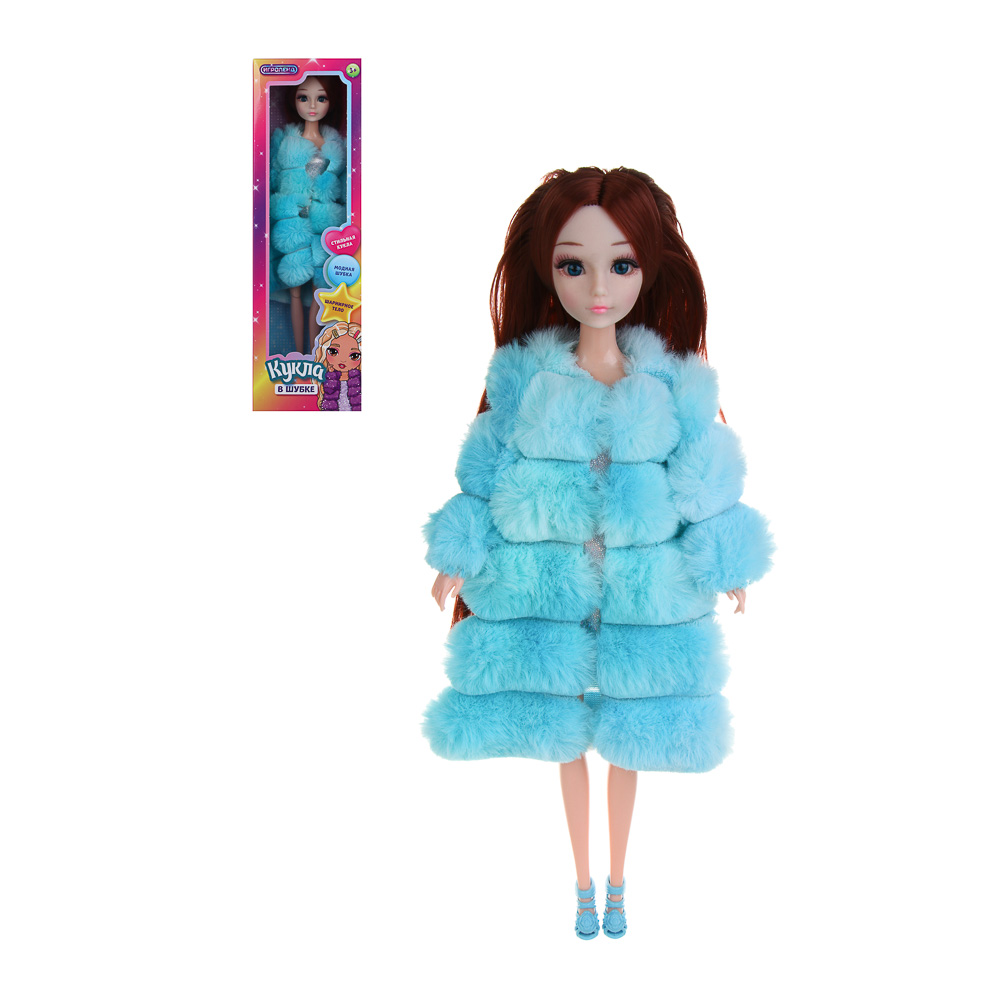 ИГРОЛЕНД Кукла 28,5 см шарнирная в шубке, PP, полиэстер, 10х6х32 см, 4 дизайна - #1