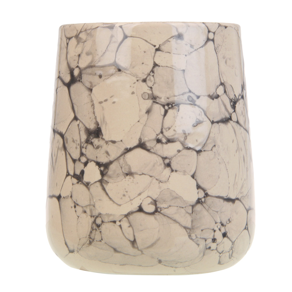 VETTA Стакан для ванной комнаты, 400 мл, 10,5x9x9 см, керамика, "Космос", мрамор молочный - #2
