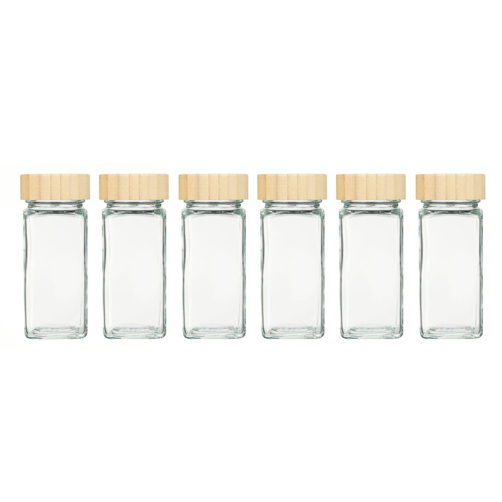 VETTA ЭКО Вуд Набор банок для специй, 6шт., 120мл,стекло, бамбук - #2