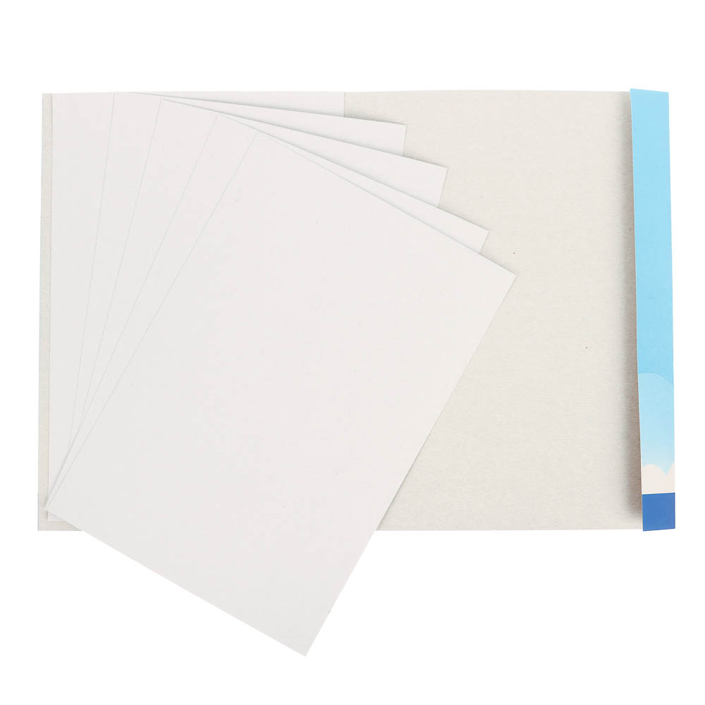 Картон белый 5 листов, 19х27,5 см, в карт. папке - #3