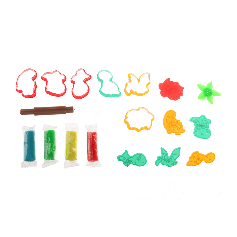 ХОББИХИТ Набор для лепки с формочками, полимер, ABS, 17х21х4см, 4 дизайна - #2