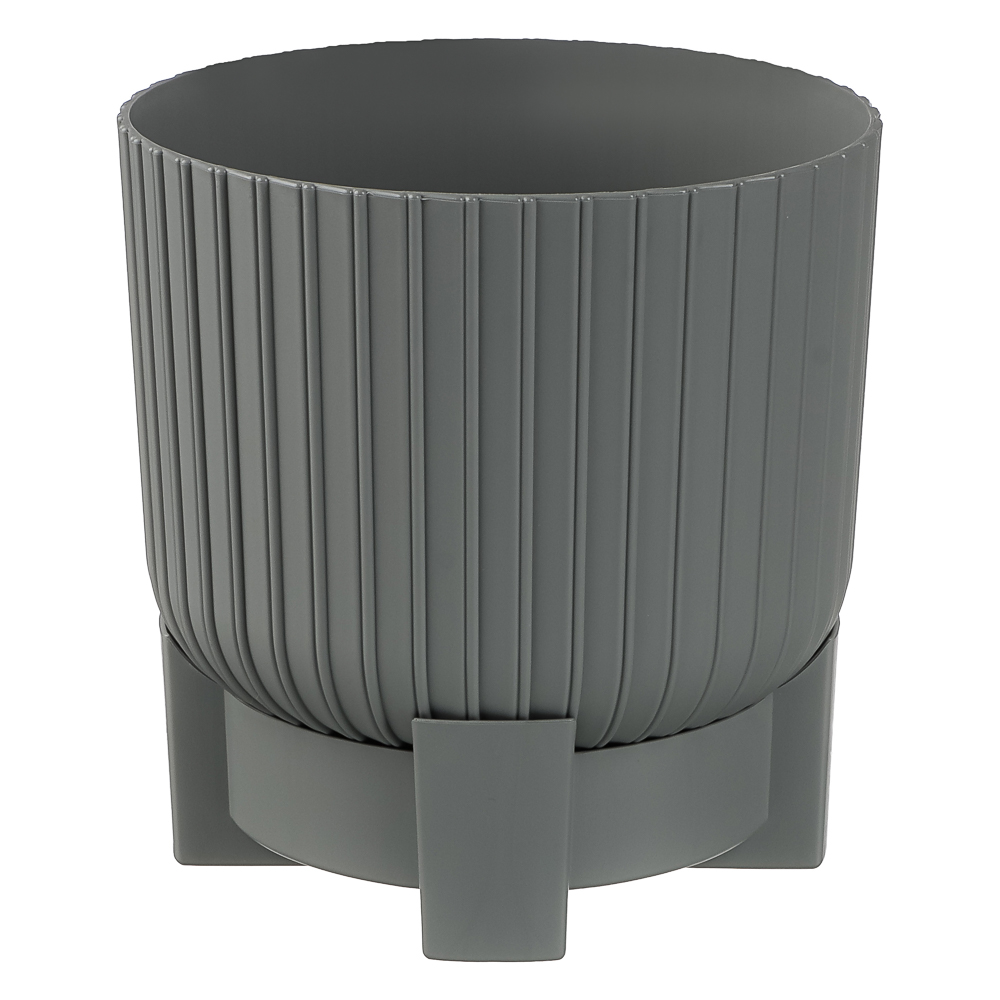 Горшок для цветов с поддоном "Торин" 3,3л, d17,5см, цв.серый мусоон - #1