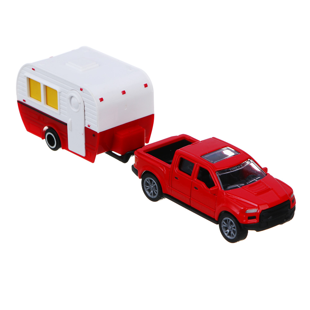 ИГРОЛЕНД Машина с прицепом "Автокемпер", инерция, металл, ABS, 21,5х5,3х6,9 см, 10 дизайнов - #4
