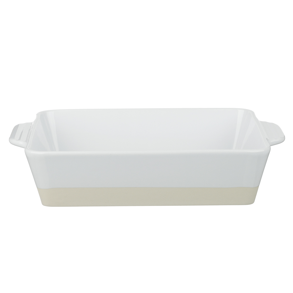 Форма для запекания и сервировки прямоугольная 33х23,5х7см тм MILLIMI белый, керамика - #4