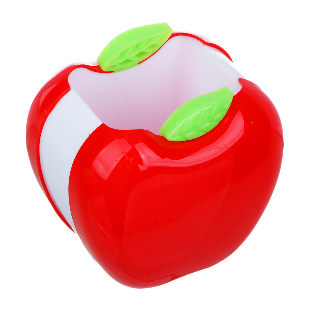 Подставка-стакан для канцелярских принадлежностей, в форме яблока, пластик, 9х8,7х7,5см, 2 цвета - #3