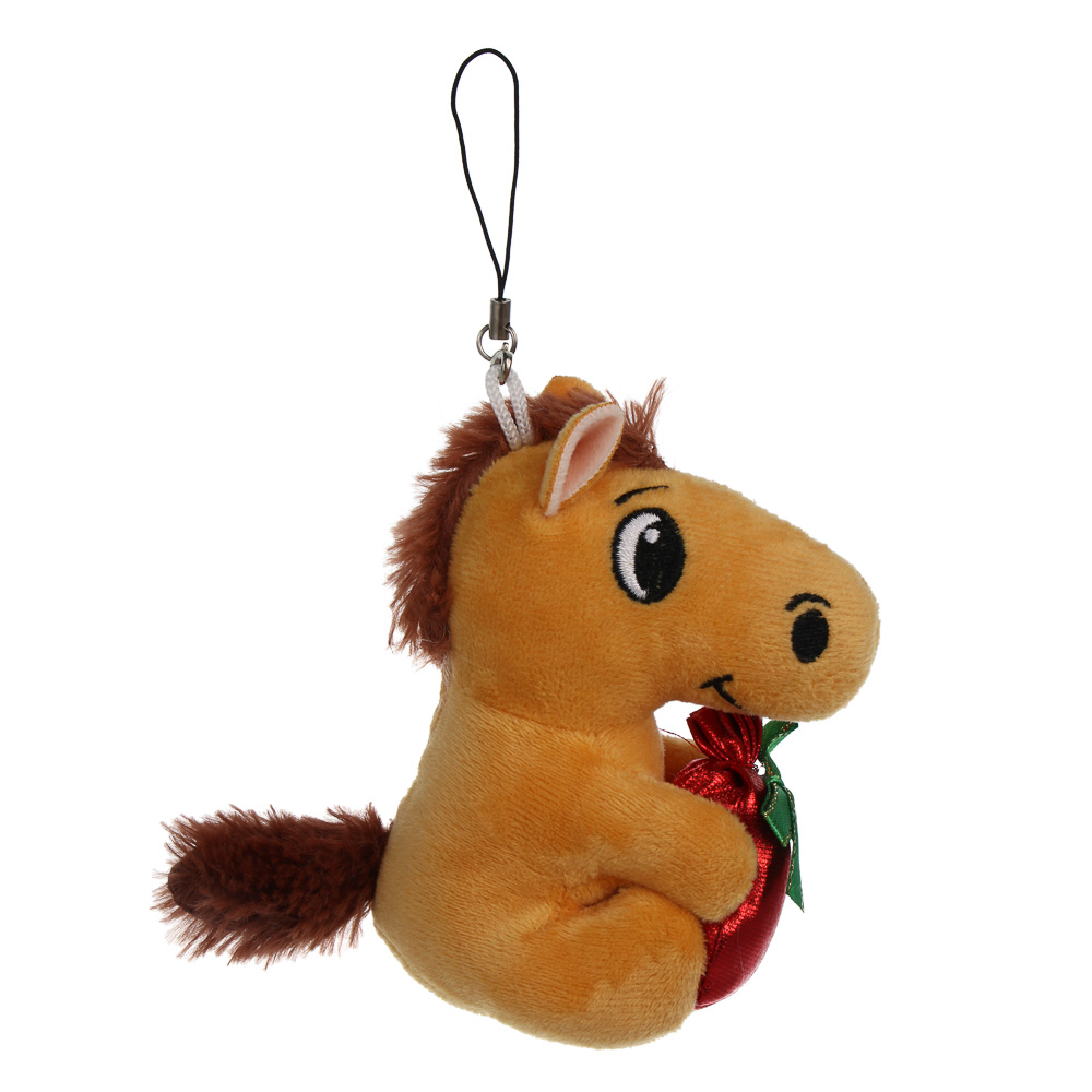 СНОУ БУМ Мягкий сувенир лошадка с мешочком на шнурке 8,5 см, полиэстер - #3