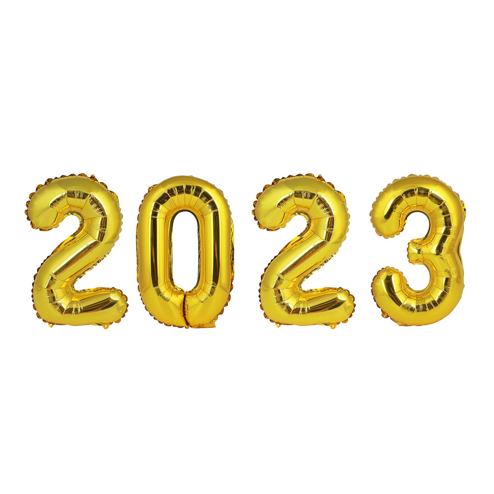 СНОУ БУМ Набор шаров фольгированных, "2023" 16 дюймов, 2 цвета - #2