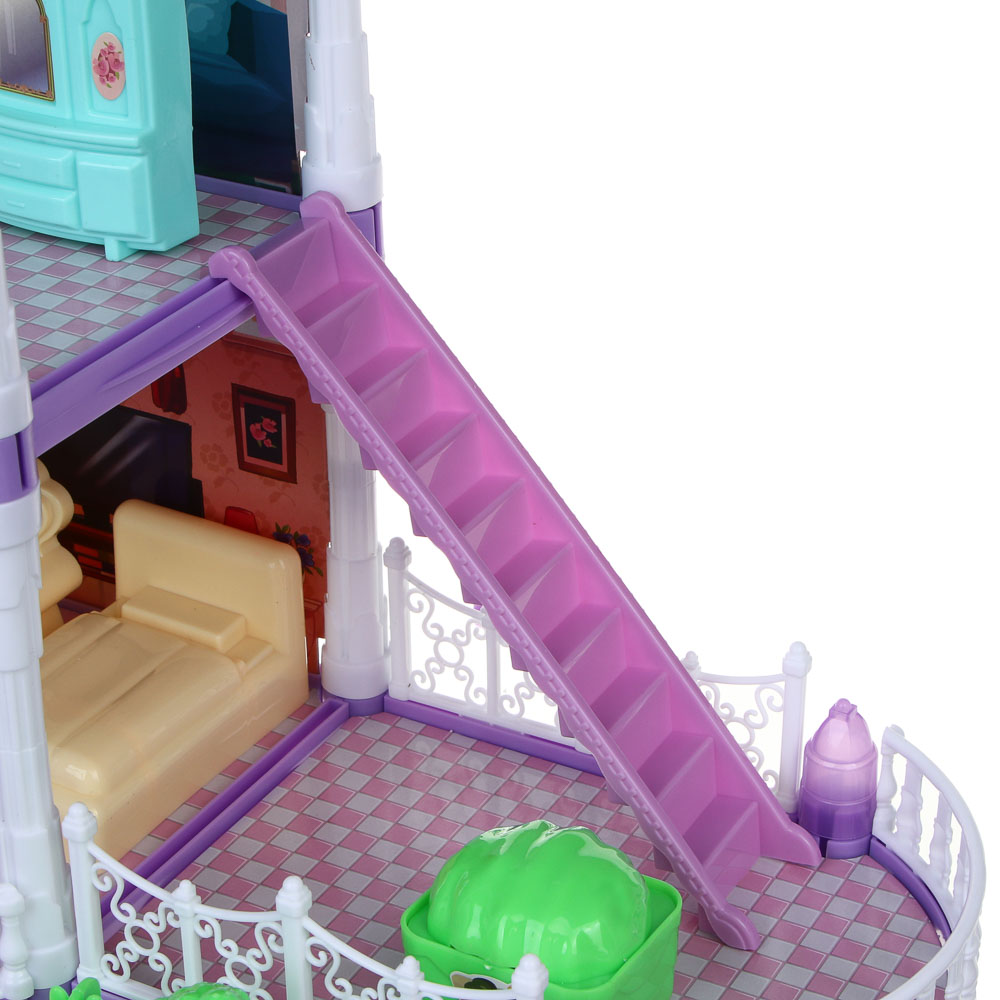 ИГРОЛЕНД Дом для куклы с акс., питомцами и куклой, 113 пред., ABS, PP, полиэстер, 30х8х23 см - #9